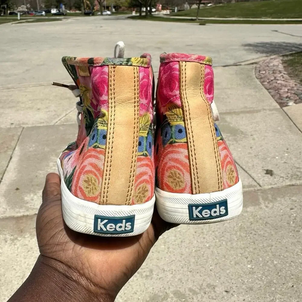 Keds x Rifle Paper Co. Juliet Floral High Top Sneakers Women’s Size‎ 7.5